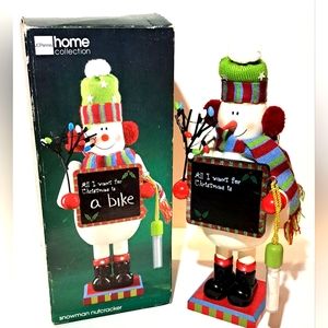 JCPenny Snowman Nutcracker Christmas Holiday Decor With Chalkboard Prop